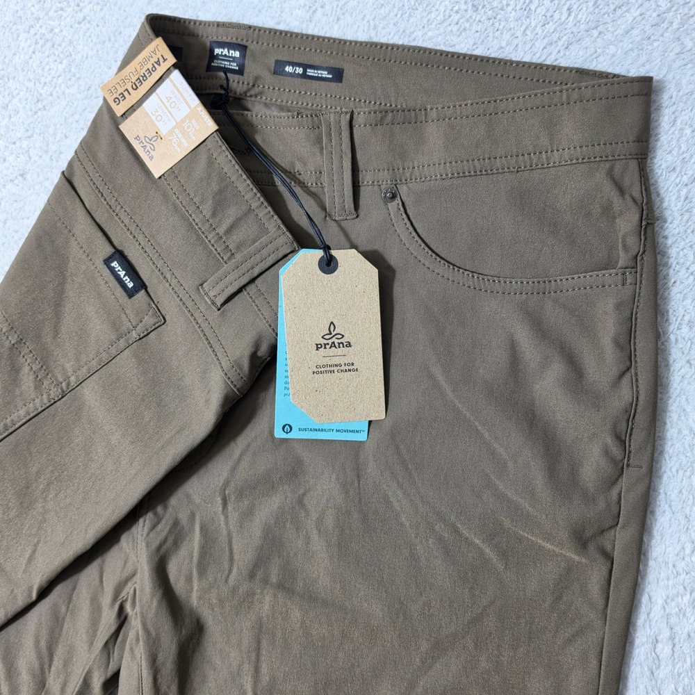 NEW‎ Prion Brion Slim Pant II Mens 40/30 Brown Stretch Tapered Leg Hiking Pant
